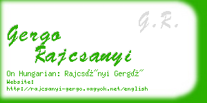 gergo rajcsanyi business card